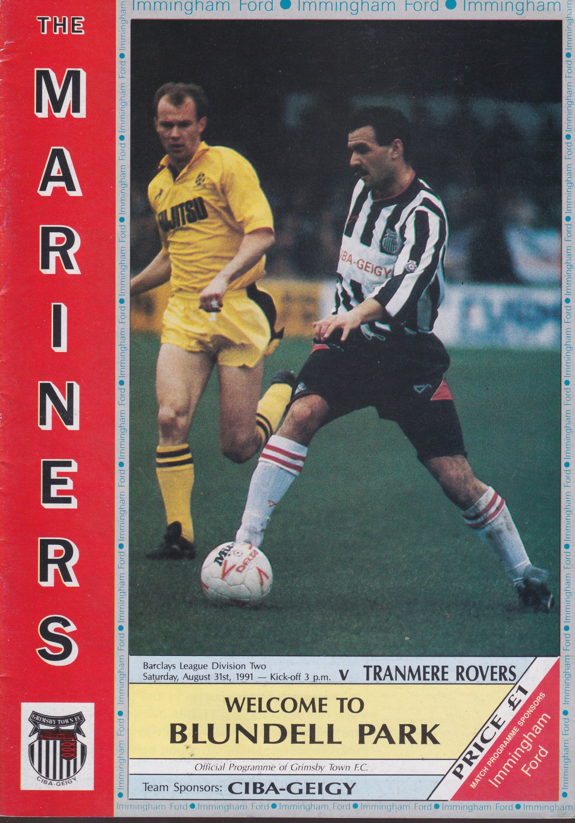Grimsby Town v Tranmere Rovers match programme